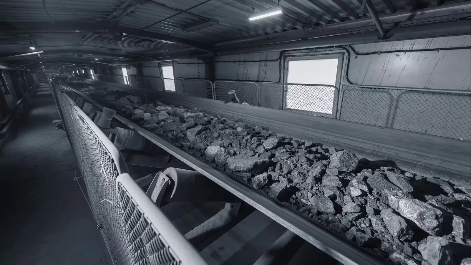 Transportband die grof materiaal afvoert in een waterbehandelingsinstallatie